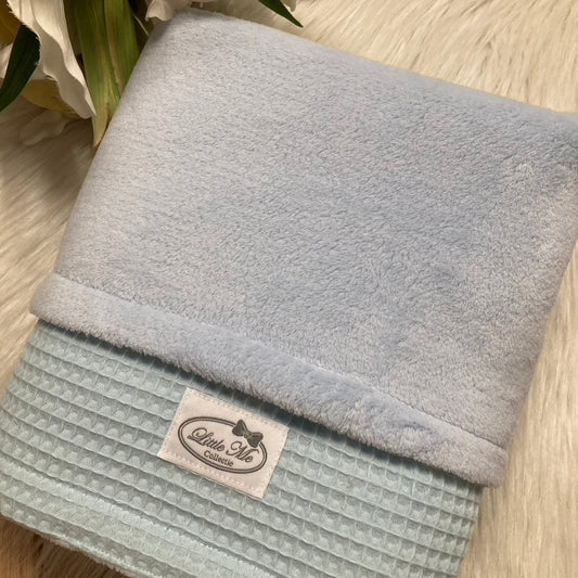 Ledikantdeken winter Warm wafel lichtblauw