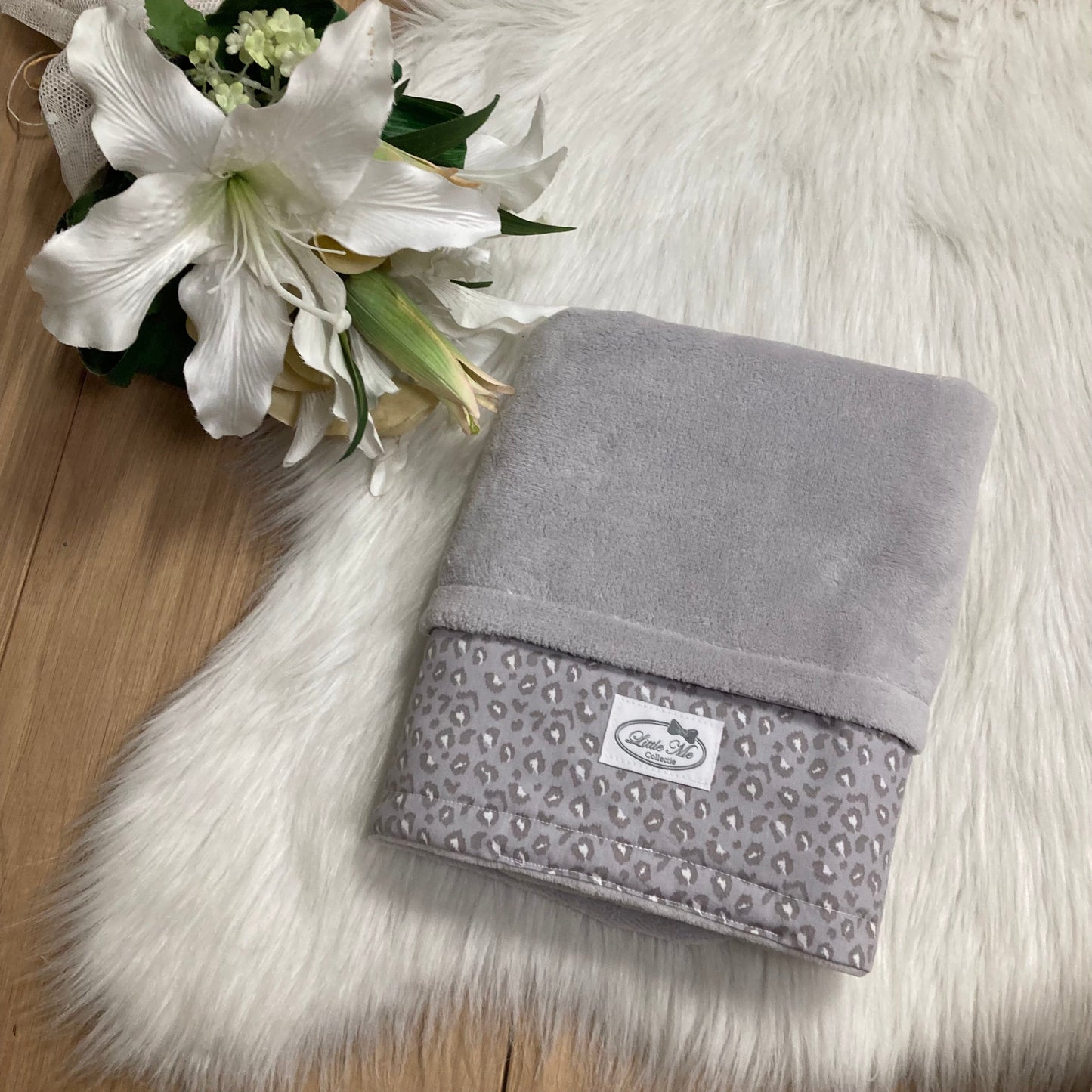 Winterdeken Blush Panter grijs