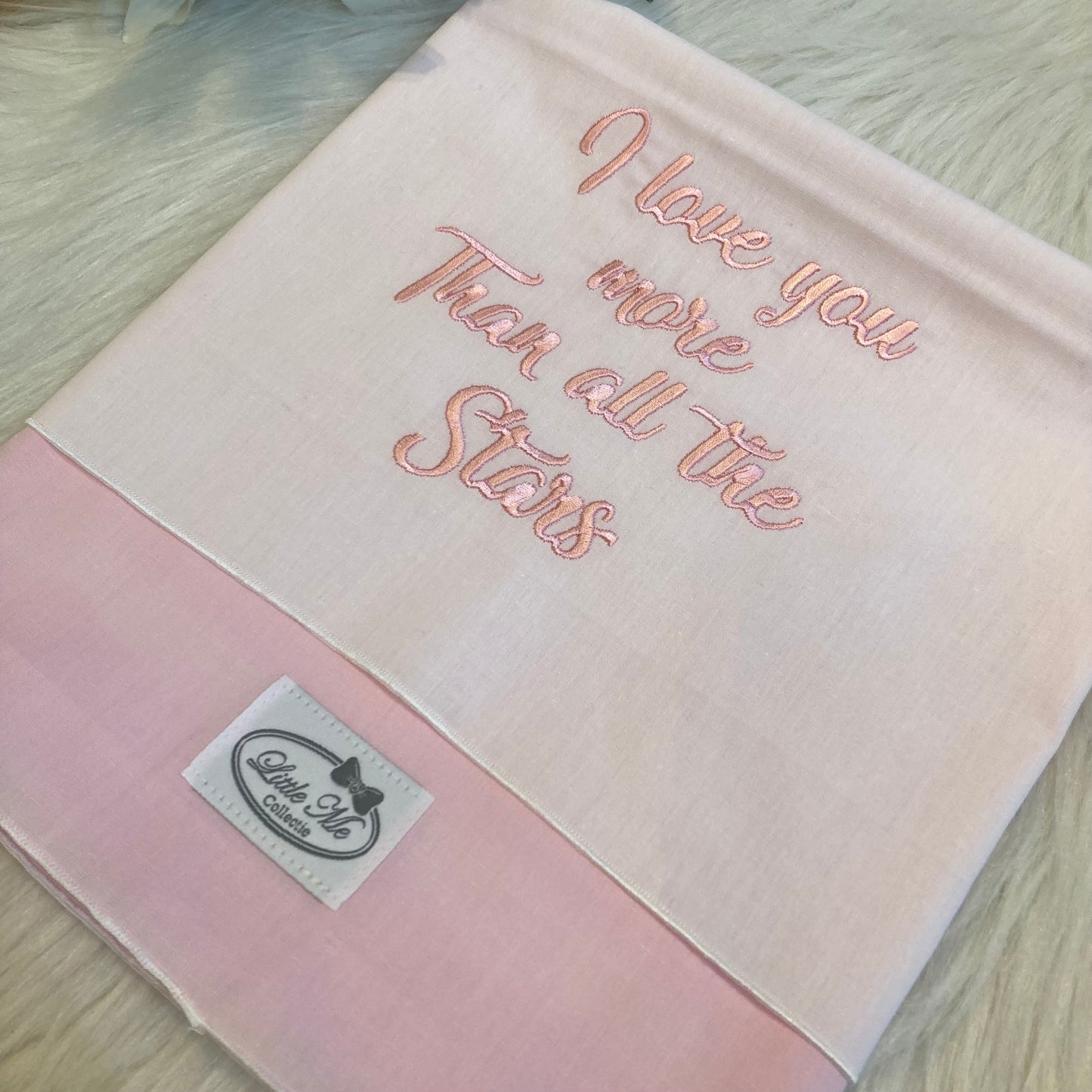 Laken "I love you more than all the stars" Classic love lichtroze