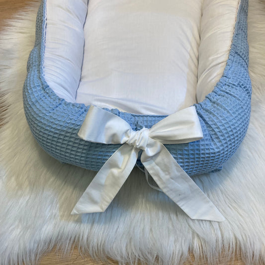 Babynestje Warm Wafel lichtblauw