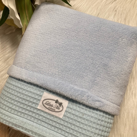 Winterdeken Warm wafel lichtblauw