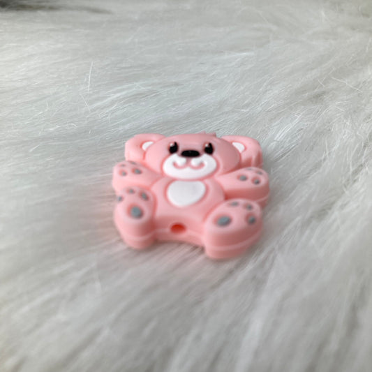 Siliconen kraal Beertje Lichtroze