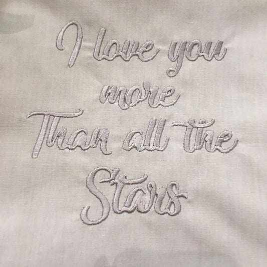 Laken "I love you more than all the stars" Classic love grijs