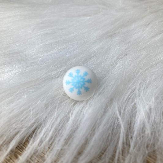 Siliconen kraal 15mm - rond - sneeuwster