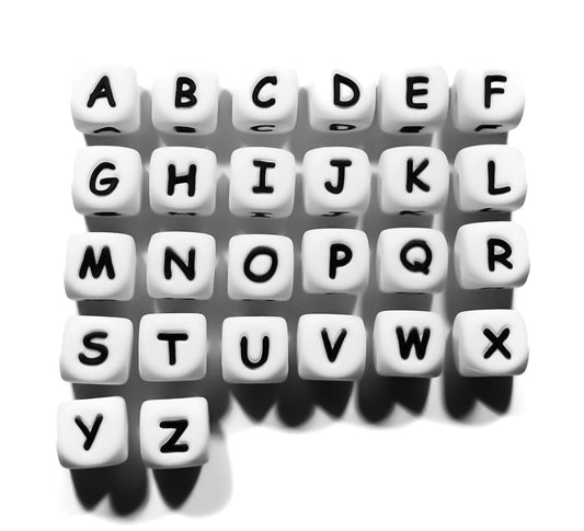 Siliconen Letterkralen Wit 12 mm Vierkant Per Stuk wit