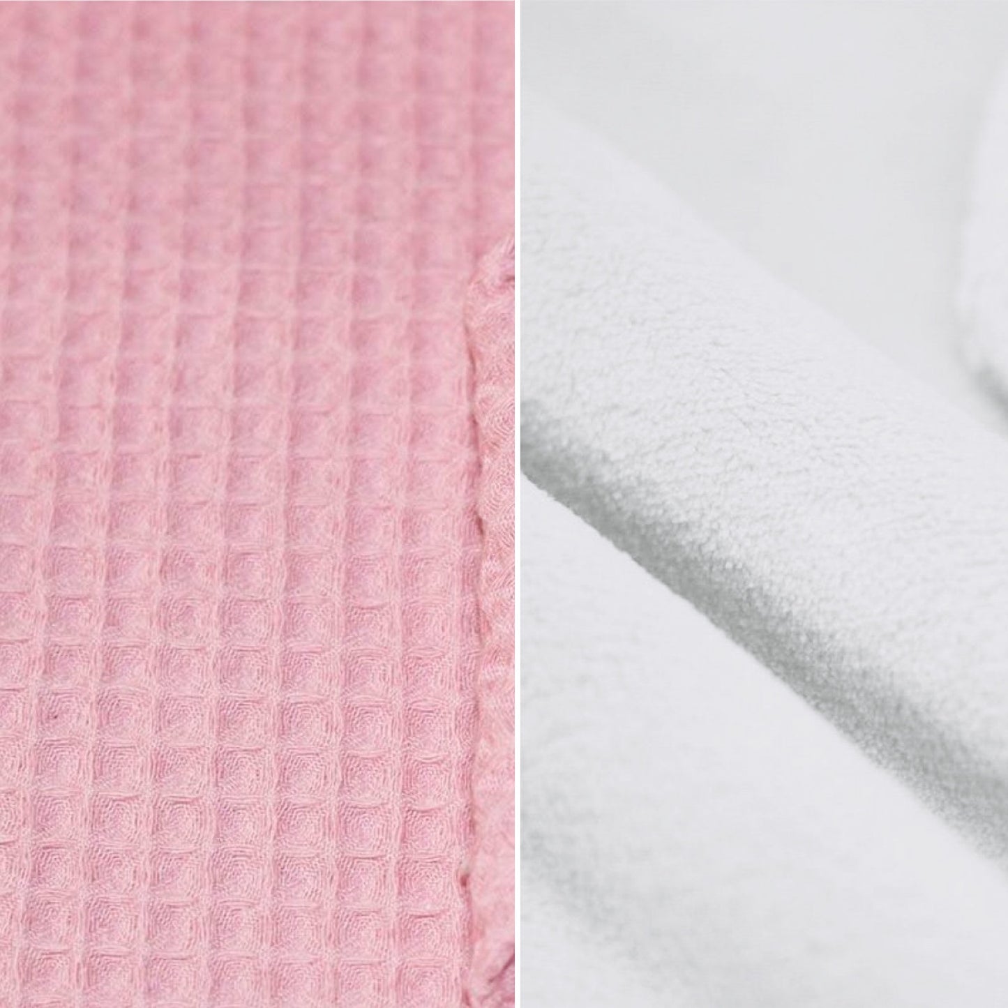 Winterdeken Warm wafel lichtroze/wit