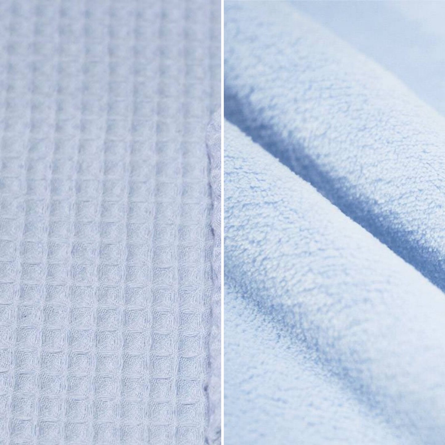 Winterdeken Warm wafel lichtblauw