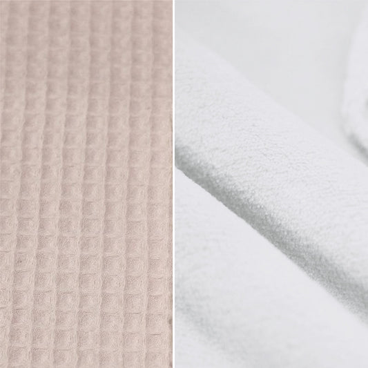 Winterdeken Warm wafel beige/wit