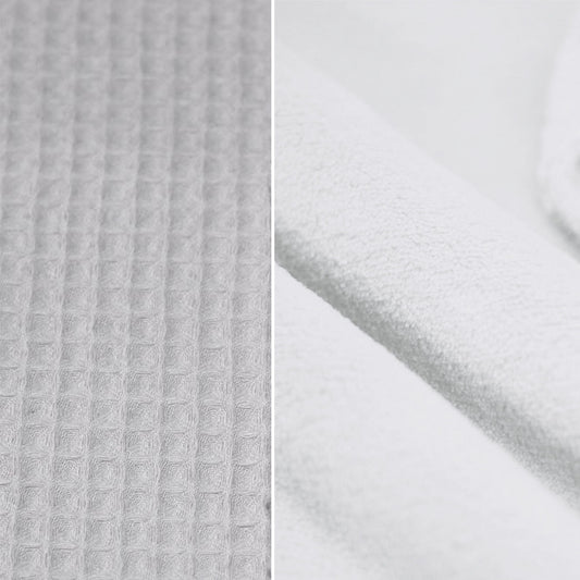 Winterdeken Warm wafel grijs/wit