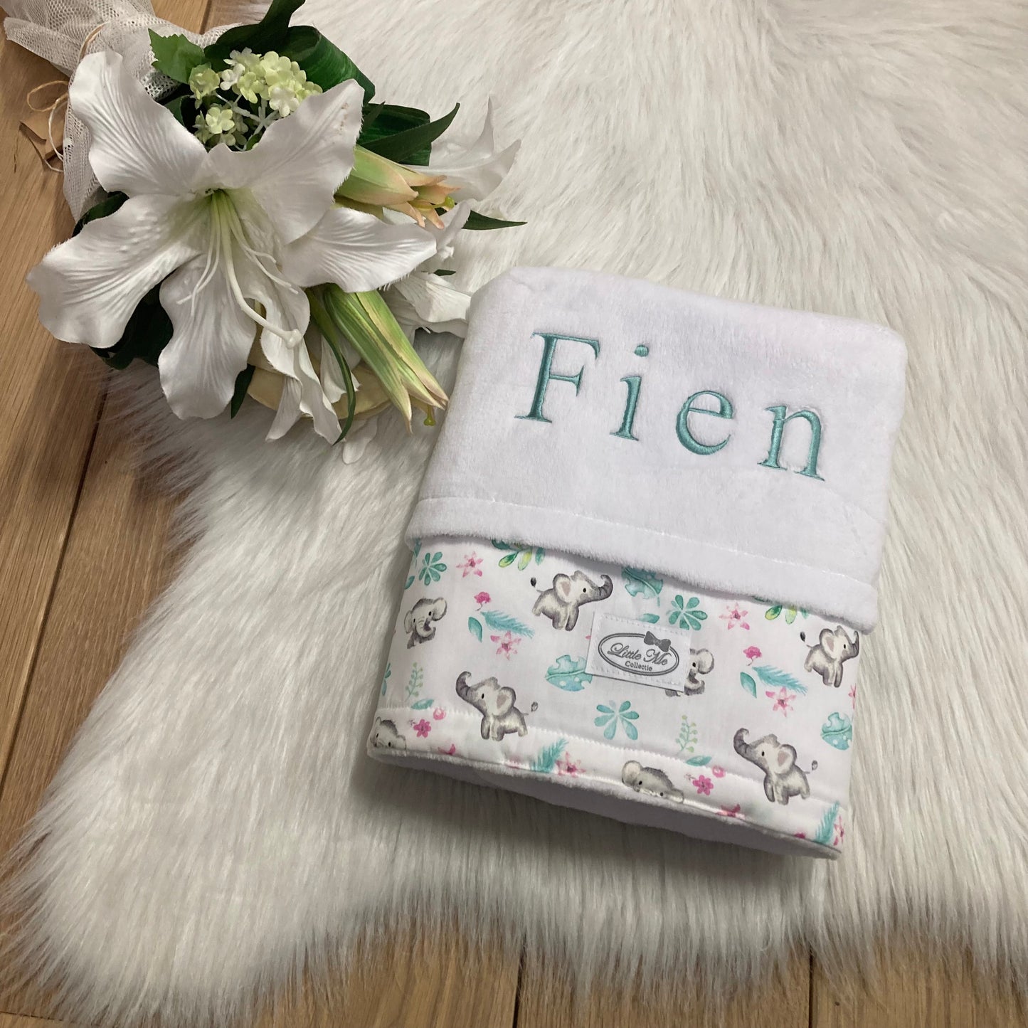 Winterdeken Wild Elefant wit