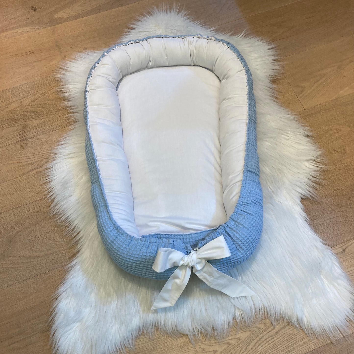 Babynestje Warm Wafel lichtblauw