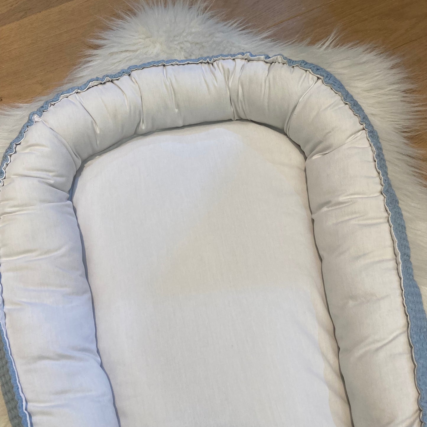 Babynestje Warm Wafel lichtblauw