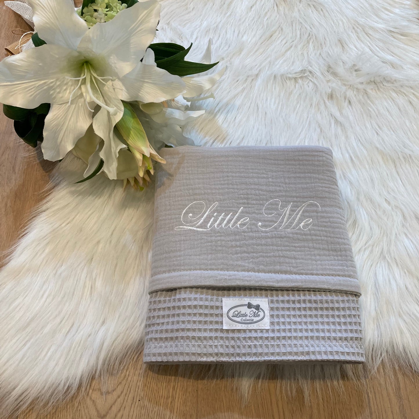 Zomerdeken warm wafel grijs