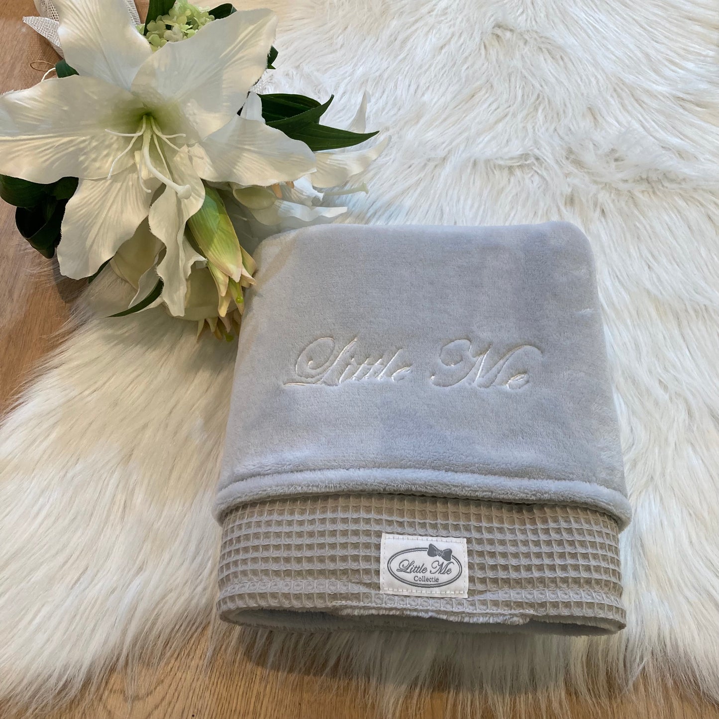 Winterdeken Warm wafel grijs