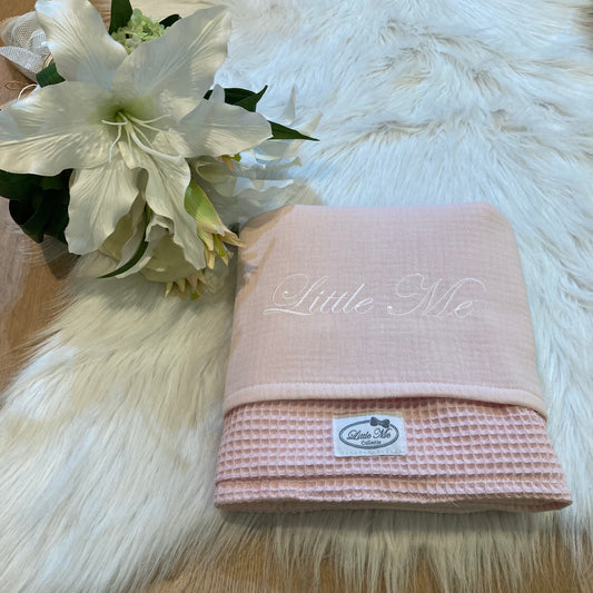 Zomerdeken warm wafel lichtroze