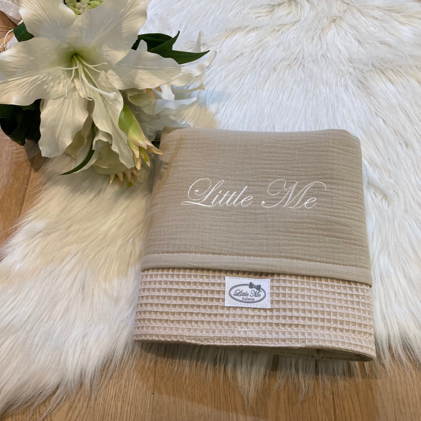 Zomerdeken warm wafel beige