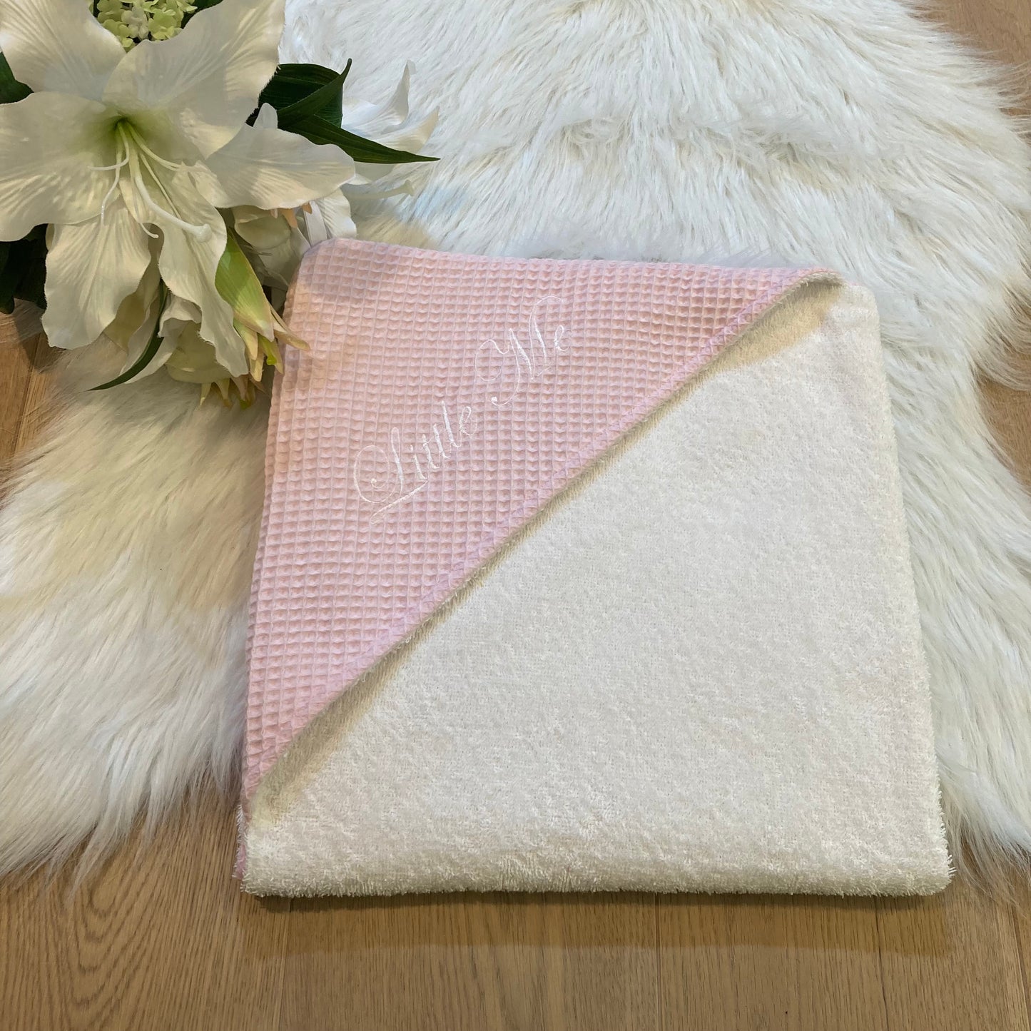 Babycape warm wafel lichtroze