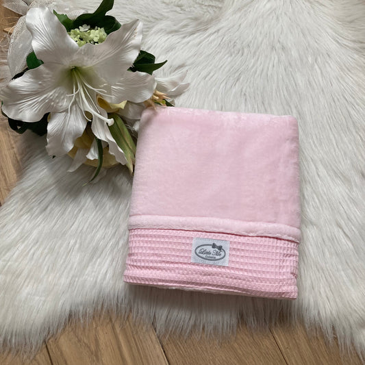 Winterdeken Warm wafel lichtroze