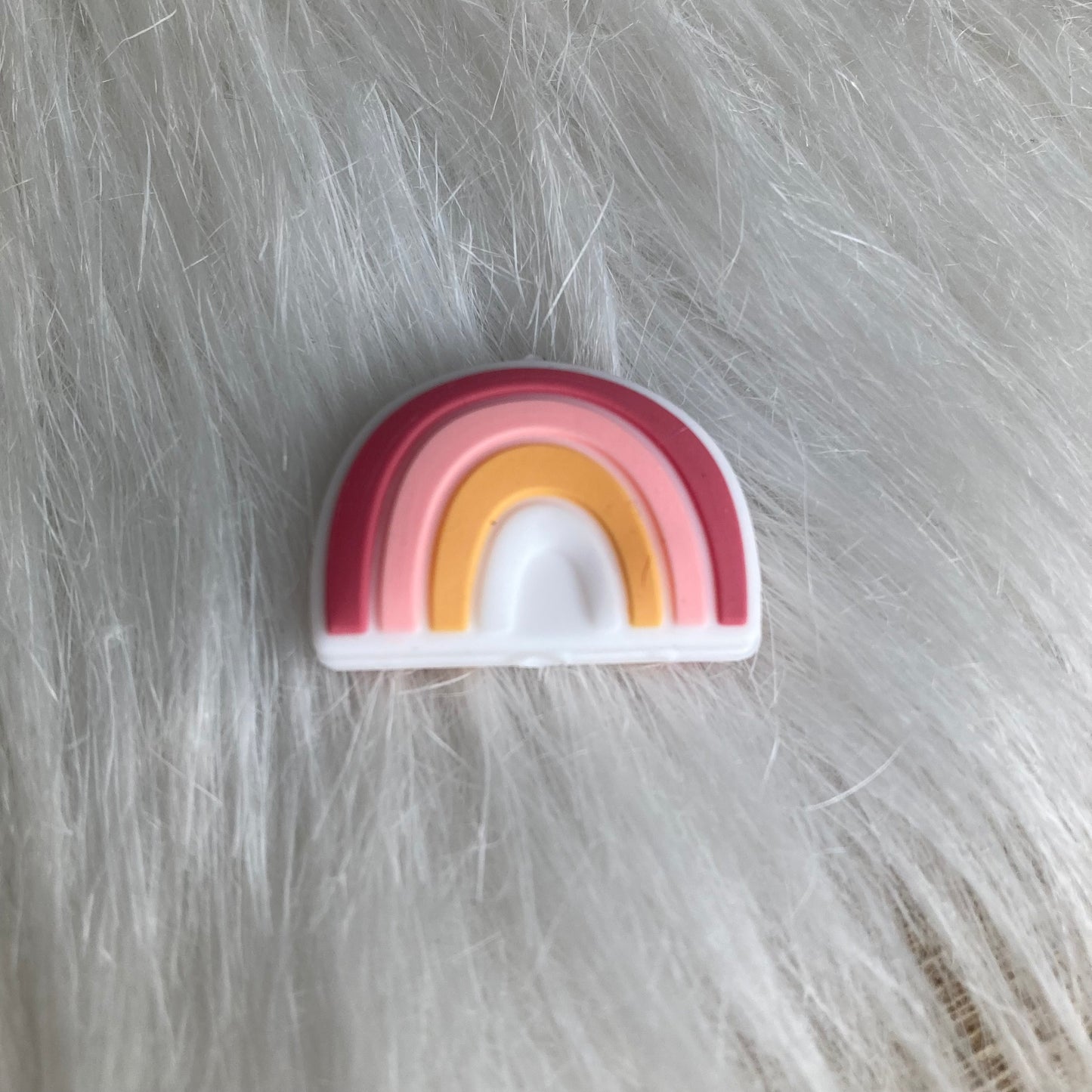 Siliconen kraal Regenboog roze