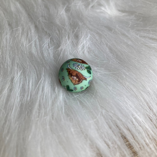 Siliconen kraal 15mm - rond - Buffel