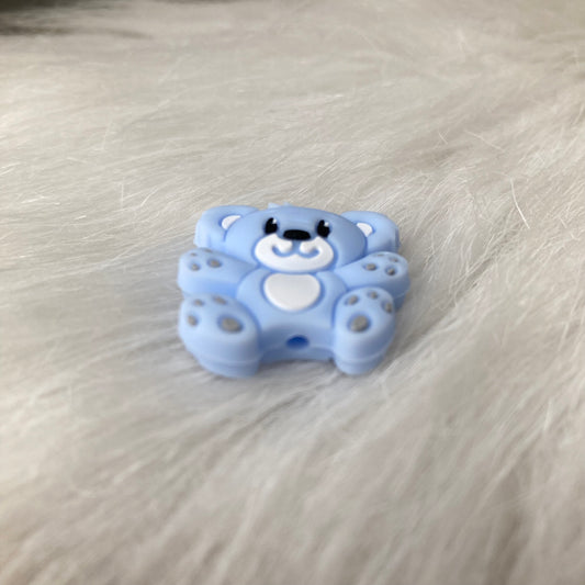 Siliconen kraal Beertje Lichtblauw