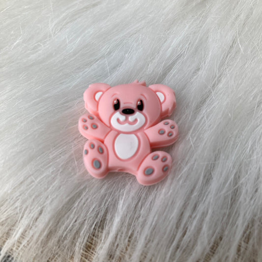 Siliconen kraal Beertje Lichtroze