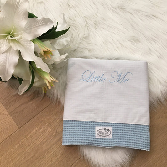 Laken warm wafel lichtblauw