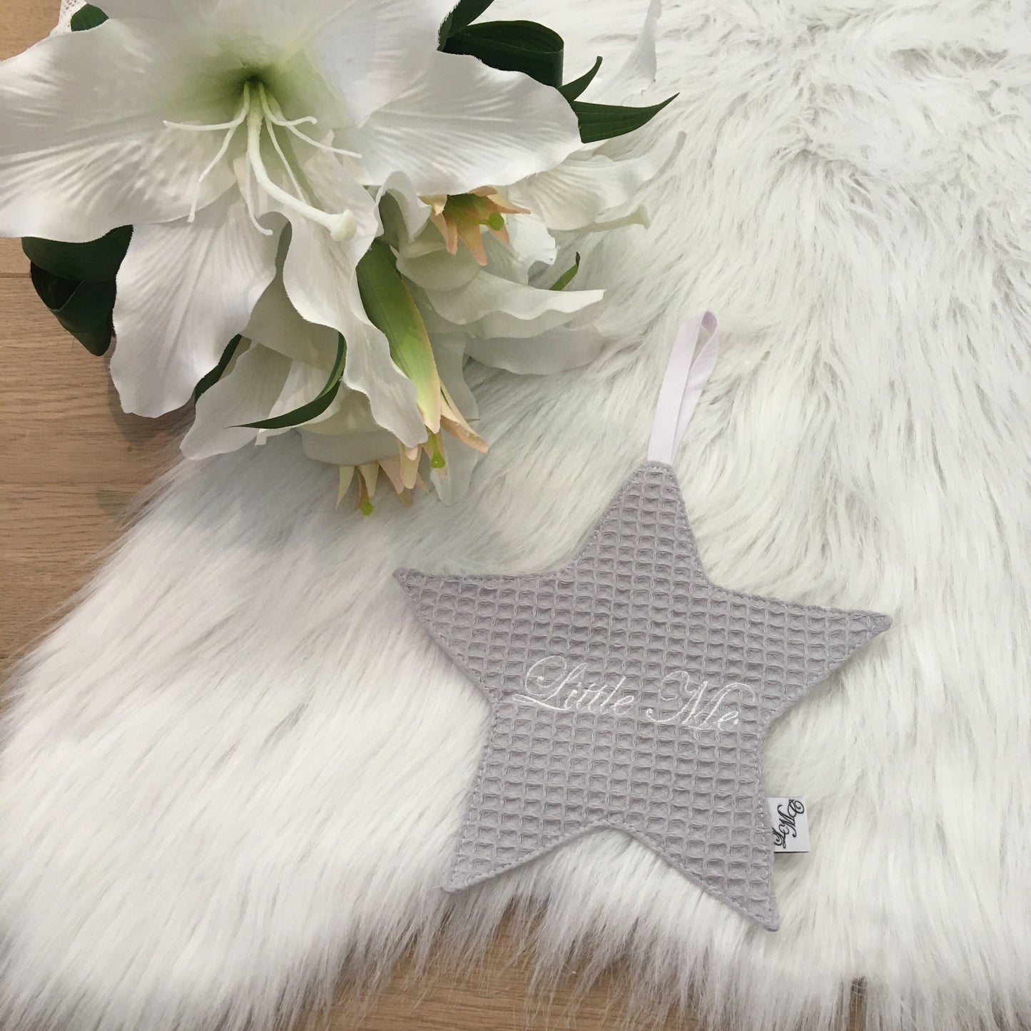 Speendoek ster warm wafel grijs