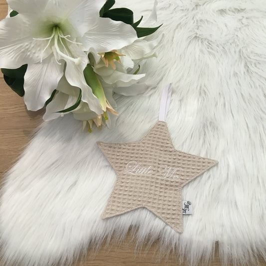 Speendoek ster warm wafel beige