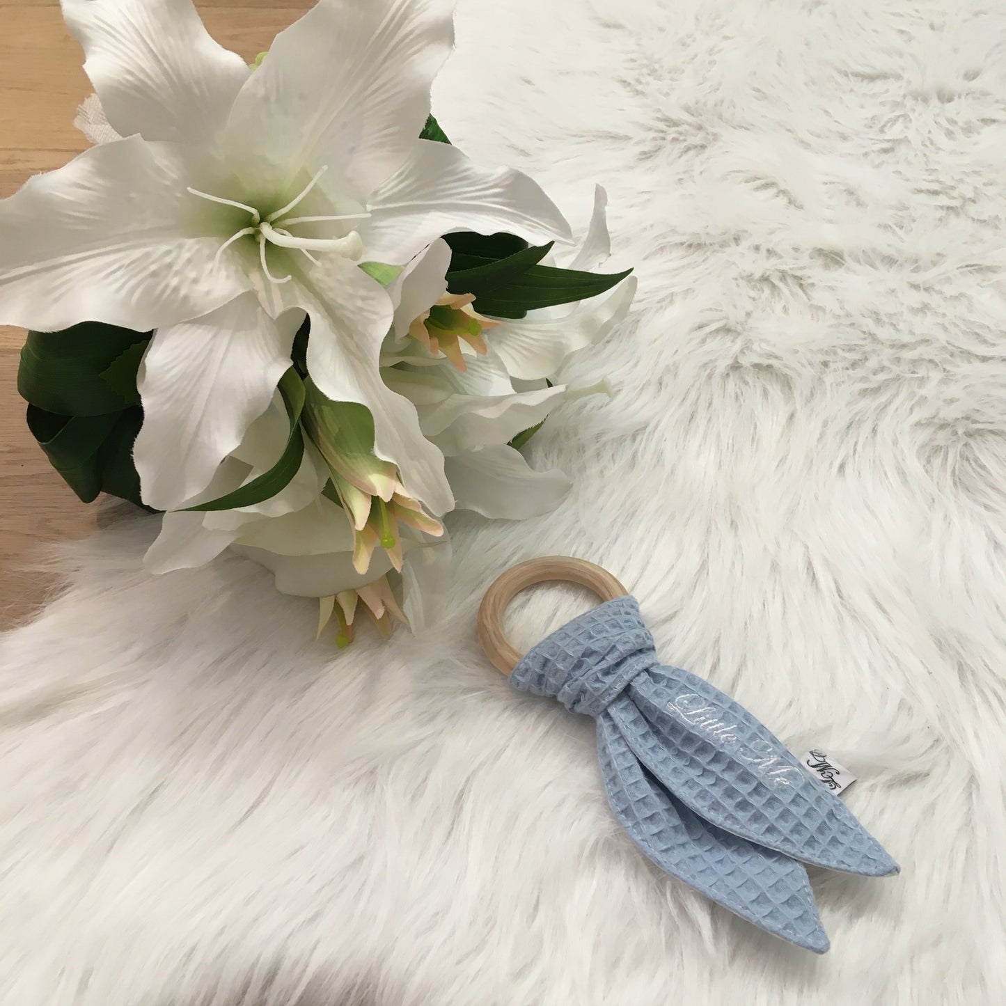 Bijtring warm wafel lichtblauw