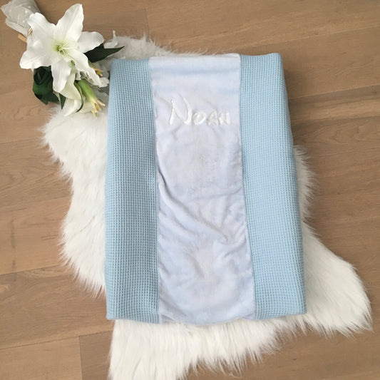 Verzorgingshoes warm wafel lichtblauw