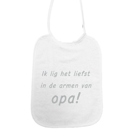 Slab Ik lig het liefst in de armen van opa!