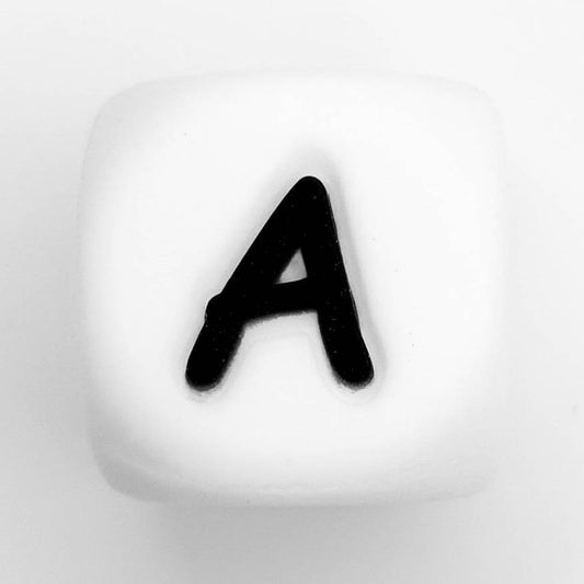 Siliconen Letterkralen Wit 12 mm Vierkant Per Stuk wit