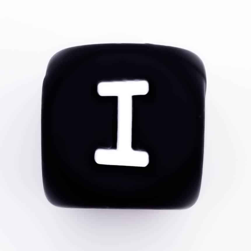 Siliconen Letterkralen Wit 12 mm Vierkant Per Stuk zwart