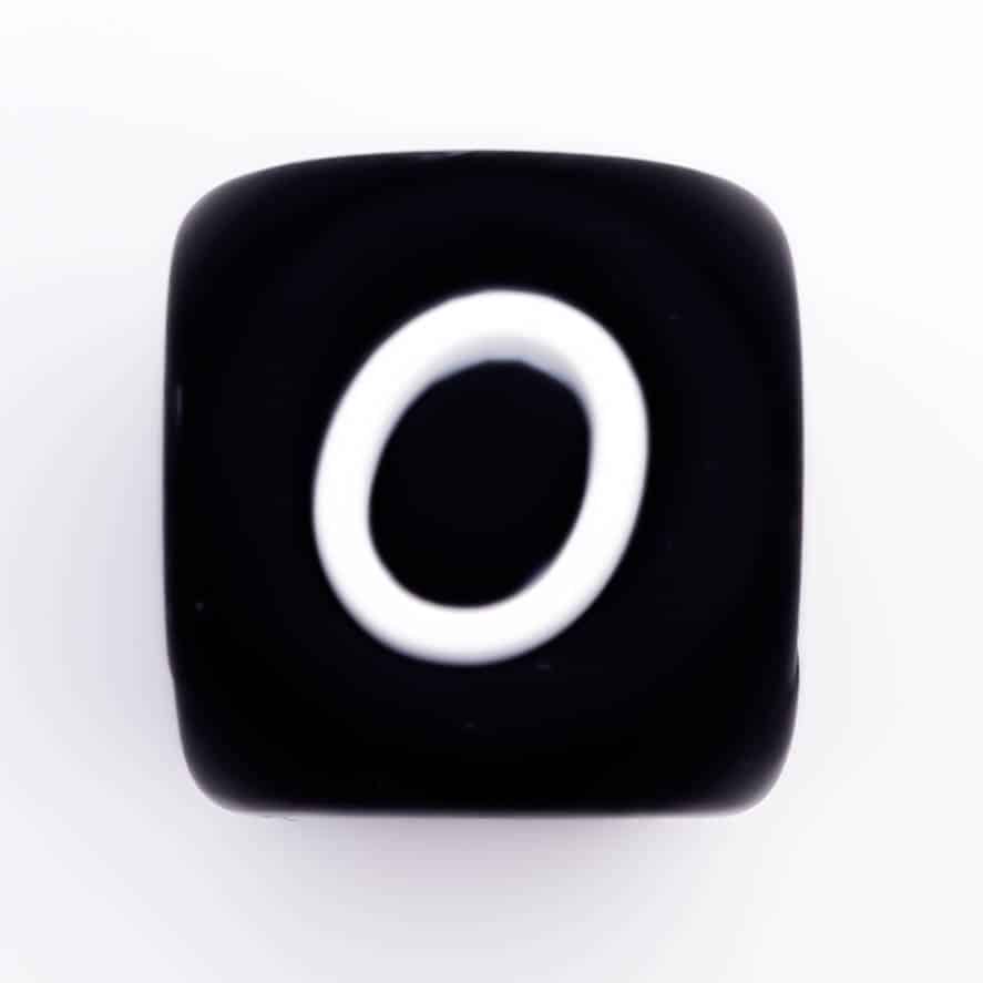 Siliconen Letterkralen Wit 12 mm Vierkant Per Stuk zwart
