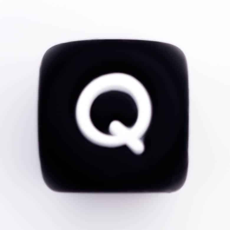 Siliconen Letterkralen Wit 12 mm Vierkant Per Stuk zwart