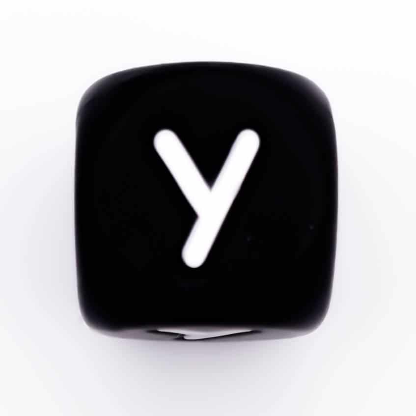 Siliconen Letterkralen Wit 12 mm Vierkant Per Stuk zwart