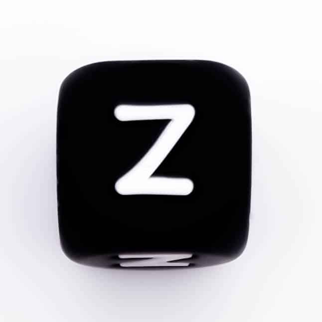 Siliconen Letterkralen Wit 12 mm Vierkant Per Stuk zwart